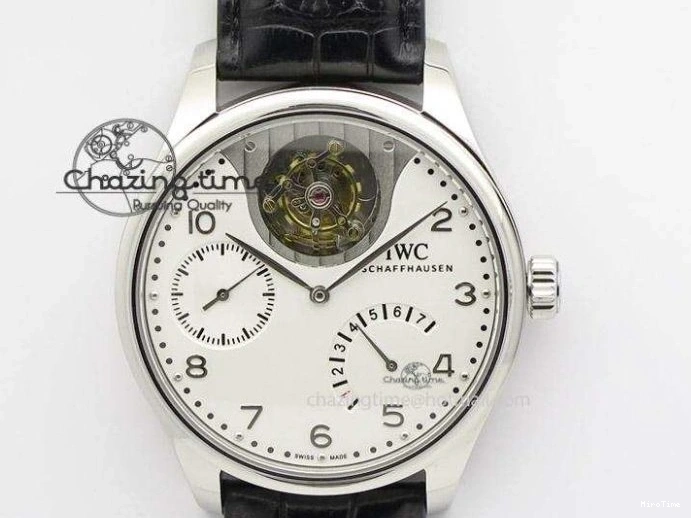 MIROTIME 0205 Portuguese Chrono IW371620 APSF 1:1 Best Edition White Blue Dial on Blue Leather Strap A MultiPurpose 7039